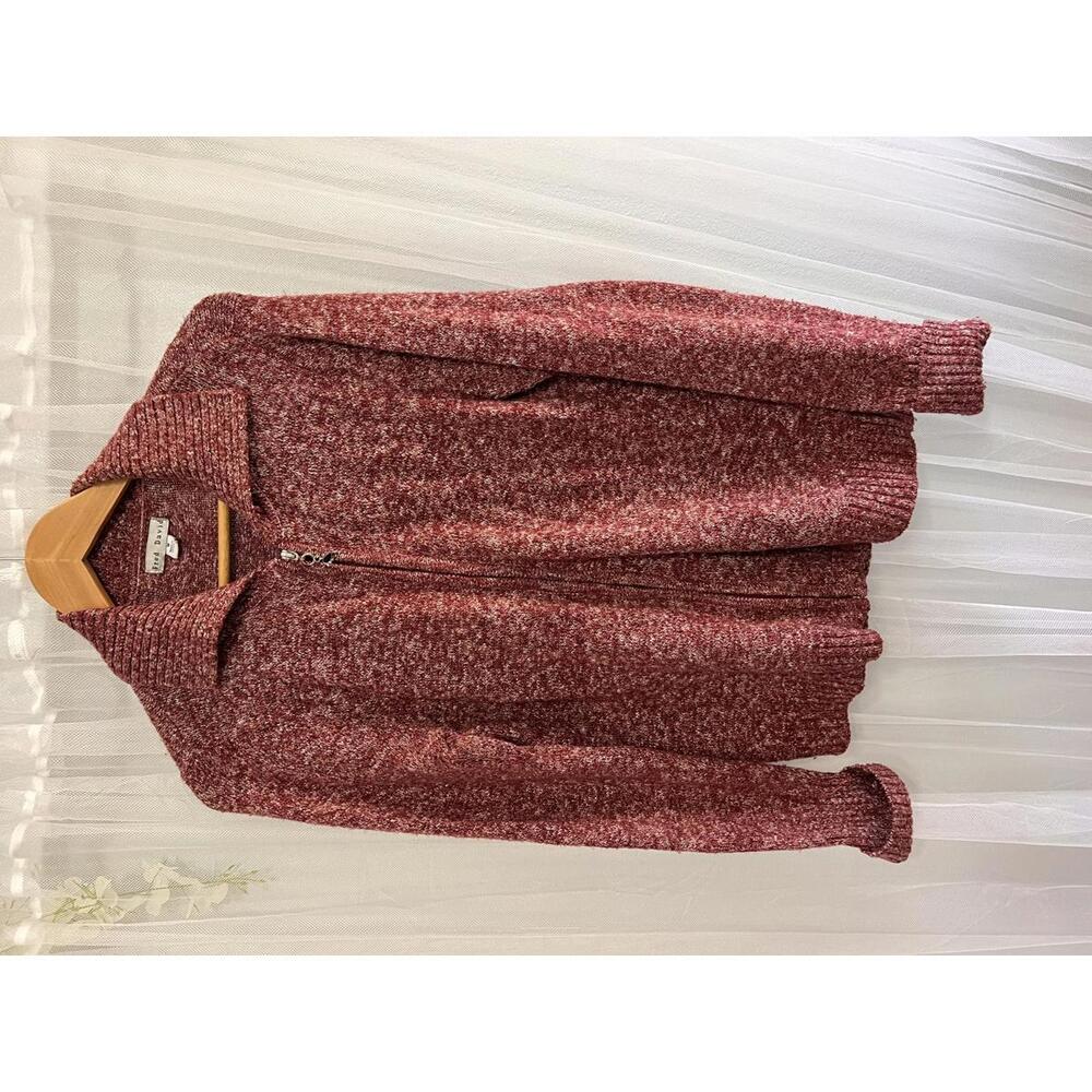 Cozy Fred David Zip-Up Sweater in Warm Burgundy size M‎